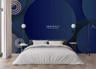 Modern simple 3D blue abstract circles background Wall mural