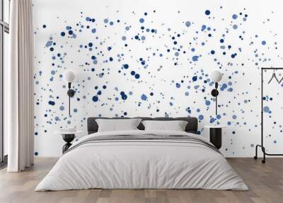 Modern simple blue dot pattern background on white background. Halftone dot circle background with blue black and grey gray colors. Wall mural