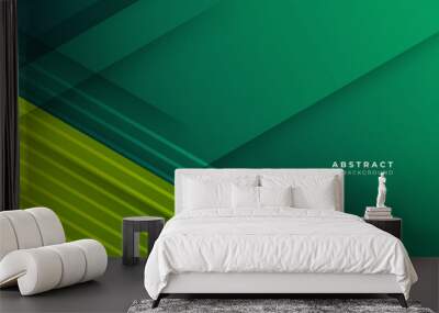 Modern vector green abstract geometric background Wall mural