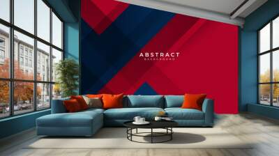 Red gradient blue box rectangle abstract background vector presentation design Wall mural