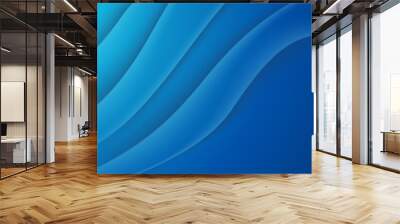 Set of modern Wave blue abstract banner design background Wall mural