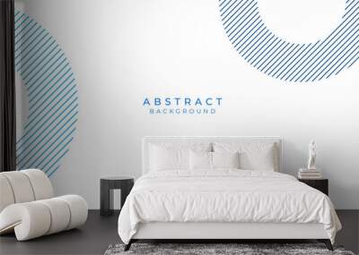 Simple blue line white abstract background for presentation design. Wall mural