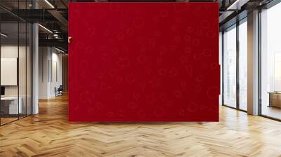 Simple elegant beautiful christmas banner background on red with golden lines Wall mural