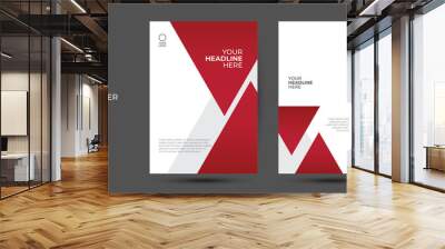 The vector illustration of the editable layout of A4 format cover mockups design templates with geometric background made from triangles for brochure, magazine, flyer, booklet, annual report.  Wall mural