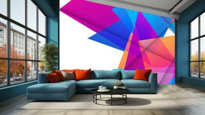 Trendy simple triangle fluid color gradient abstract background with dynamic wave line effect. Vector Illustration For Wallpaper, Banner, Background, Card, Book Illustration, landing page Wall mural