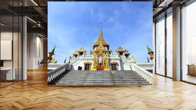 BANGKOK, THAILAND - December 15, 2014: Wat Traimit, Famous for i Wall mural