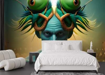 Creature with 4 eyes. Wall mural