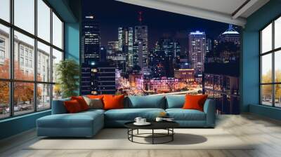 Brisbane skyline city at night Wall mural