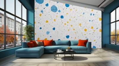 Blue and yellow Terrazzo texture Wall mural