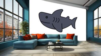 blue shark cubs are swimming Wall mural