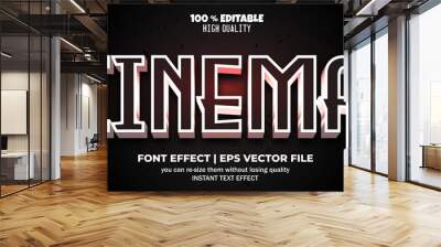 Cinema editable text effect Wall mural