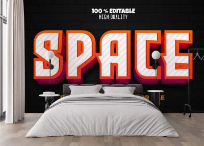 Editable text effect in space style Wall mural