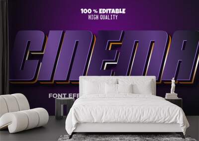 Editable text effect. cinema text style Wall mural