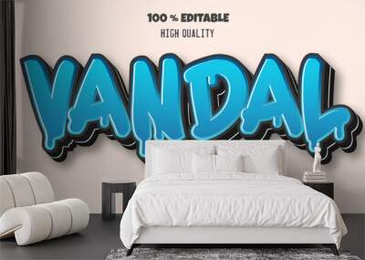 Vandal text effect. Editable text effect. Wall mural