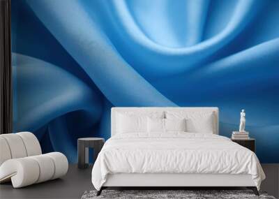 a close up of a blue fabric Wall mural