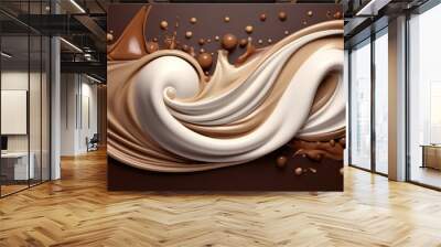 a swirl of milk and chocolate Wall mural