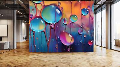 abstract colourful raindrop art background banner Wall mural