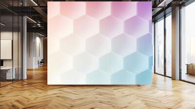 Abstract honeycomb white and pastel background, geometric pattern of hexagons - Architectural, financial, corporate and business brochure template Wall mural