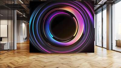 abstract neon background with concentric circles lens aperture Wall mural