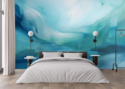 Beautiful original wide format abstract background image in blue and teal tones for design or creative work Wall mural