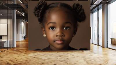 beautiful studio portrait of young black girl Wall mural