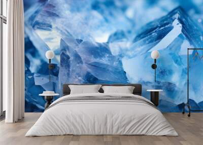 blue salt crystal close-up background Wall mural