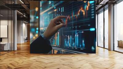 business investor using artificial intelligence on virtual screen for financial research - future banking finance concept Wall mural