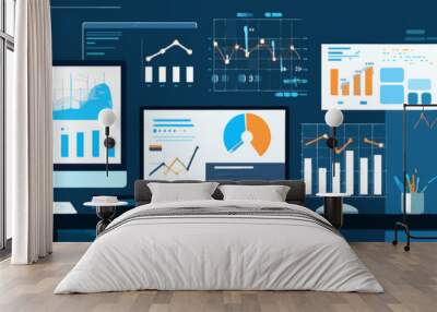 business lifestyle concept with an emphasis on advanced analytics Wall mural