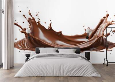 chocolate splash isolated on transparent background - food, drink, lifestyle, diet design element PBG cutout Wall mural