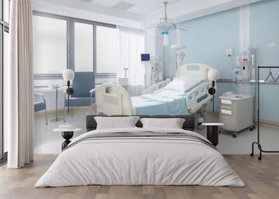 clean modern hospital room with bed and other equipment healthcare concept Wall mural