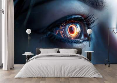 close up of futuristic augmented eye Wall mural