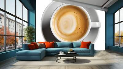 cup of coffee with foam isolated on transparent background - cooking, food, drink or diet design elements, PNG Wall mural