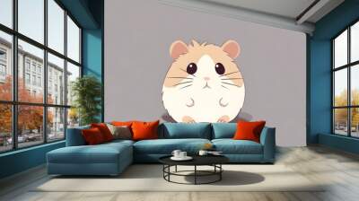 cute hamster illustration, Generative AI Wall mural