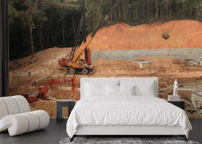 Deforestation to make way for hotel construction Wall mural