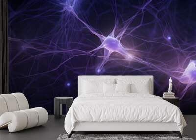 glowing nervous system abstract art background banner Wall mural