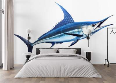 marlin fish illustration isolated on white background Wall mural