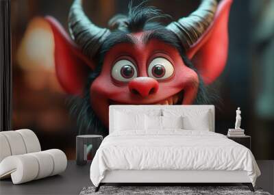 portrait of a funny devil character Wall mural