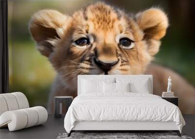 portrait of a lion cub Wall mural