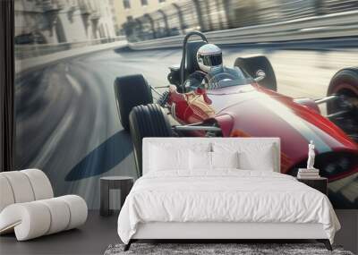 racing car driver in action Wall mural