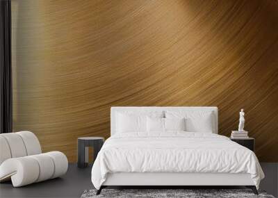 radial brushed shiny gold metal surface. circular polished brass texture background Wall mural