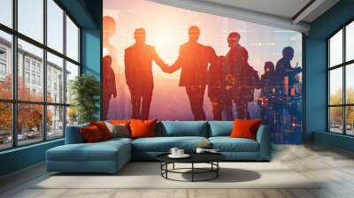 human ressource and business background Wall mural