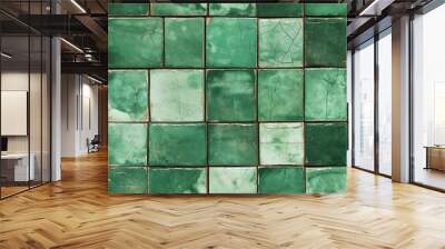 seamless green tiles texture Wall mural