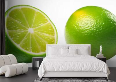 set of limes isolated on transparent background - design element PNG cutout collection Wall mural