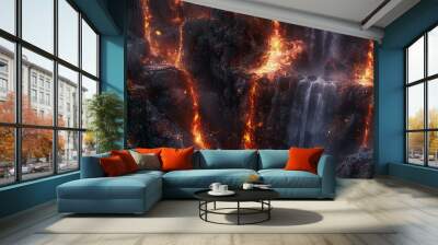 Fire and Water Waterfall. Wall mural