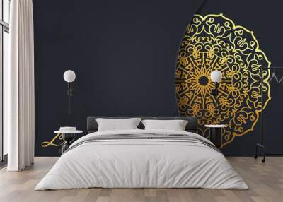 Luxurty mandala style golden pattern background. Wall mural