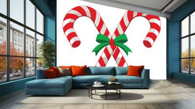 Christmas Candy canes vector illustration on white background. Wall mural