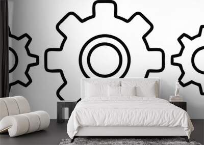 Gear icon set , gear setting symbol, cogwheel, vector illustration on white background. Wall mural