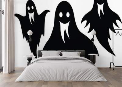 Ghosts silhouette icon, vector illustration on white background. Wall mural