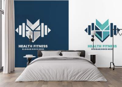 gym and fitness logo design icon vector Wall mural