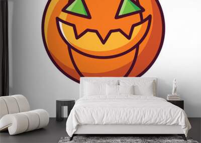 Halloween Pumpkin Lollipop, vector Illustration on white background. Wall mural